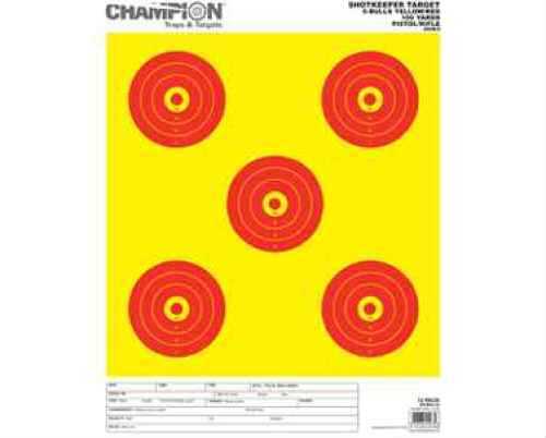 Champion Traps and Targets Shot Keeper 5 BULLS Yellow Large 12Pk 45563